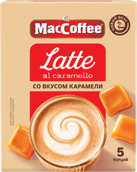 Напиток кофейный растворимый MACCOFFEE Латте со вкусом карамели, 5х24г, изображение