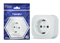 Розетка TOKOV ELECTRIC 1-м ОП Frea 16А IP20 250В с заземл. АБС-пластик бел. TKE-FR-, картинка