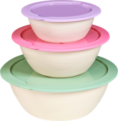 Набор салатников FUNCOOK Velvet, с крышкой (3.9л, 2.1л, 1.1л), Арт. FС2210, 3шт, изображение