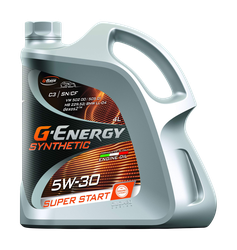 Масло моторное синтетическое G-ENERGY Synthetic super start 5W-30, 4л, крупный план