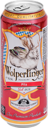 Пиво светлое WOLPERTINGER PILS фильтрованное пастеризованное 4,7%, 0.5л, крупный план