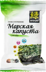 Морская капуста MIDORI обжаренная с васаби, 5г, картинка