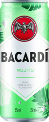 Напиток слабоалкогольный BACARDI Mojito, с ароматом лайма и мяты 5%, 
0.25л, изображение