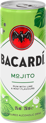 Напиток слабоалкогольный BACARDI Mojito, с ароматом лайма и мяты 5%, 
0.25л, фотография