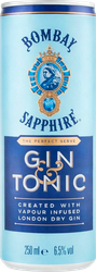 Напиток слабоалкогольный BOMBAY&nbsp;SAPPHIRE Джин и тоник 7%, 0.25л, вид