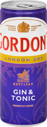 Напиток слабоалкогольный GORDON'S Джин и тоник 6%, 0.25л, фотография