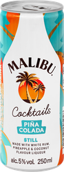 Напиток слабоалкогольный MALIBU Пина Колада, с ароматом ананаса и кокоса 
5%, 0.25л, фото