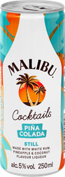 Напиток слабоалкогольный MALIBU Пина Колада, с ароматом ананаса и кокоса 
5%, 0.25л, фото