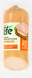 Колбаса варено-копченая ЛЕНТА LIFE куриная, 300г, вид