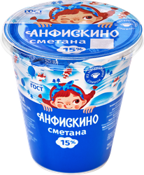 Сметана АНФИСКИНО 15%, без змж, 300г, вид