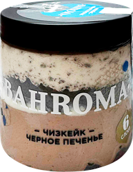 Мороженое BAHROMA Чизкейк-черное печенье, пломбир шоколадный 12%, без змж, пластиковая банка, 320г, вид