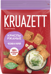 Сухарики ржаные KRUAZETT Криспы с чесноком и укропом, 70г, фотография