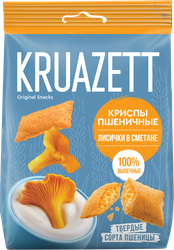 Сухарики пшеничные KRUAZETT Криспы со вкусом лисичек в сметане, 70г, изображение