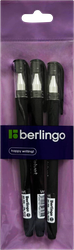 Ручка гелевая BERLINGO Velvet черная, 0,5мм, 3шт, вид