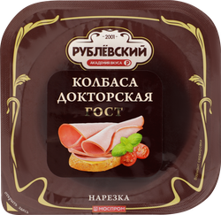 Колбаса вареная РУБЛЁВСКИЙ Докторская, нарезка, 190г, изображение