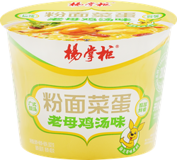Лапша и фунчоза YANGZHANGGUI С овощами и маринованным куриным яйцом, 182г, крупный план