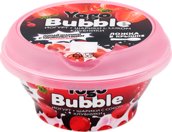 Йогурт МОЛОЧНЫЙ МИР Yogo Bubble с шариками и соком клубники 1,5%, без змж, 120г, картинка