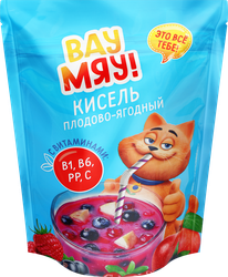 Кисель ВАУ МЯУ! Плодово-ягодный, 150г, крупный план