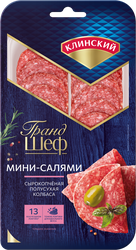 Колбаса сырокопченая КЛИНСКИЙ Мини Салями, нарезка, 95г, фото