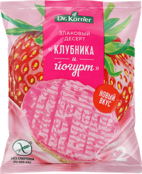 Десерт рисовый DR KORNER Клубника и йогурт, 34г, картинка
