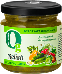 Соус НОЛЬ ГРАММ Релиш с огурцами и горчицей, без сахара и крахмала, 190г, изображение