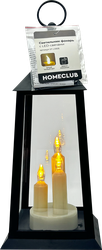 Светильник HOMECLUB Фонарь c 3 LED-свечами, черный, на батарейках 3ААА, IP20, 30см, детальное фото