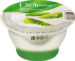 Йогурт DELISSE двухслойный с киви 2,5%, без змж, 130г, крупный план