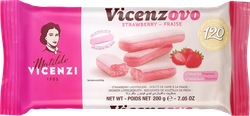 Печенье VICENZI Палочки с сахарной помадкой со вкусом клубники, 200г, картинка