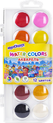 Краски акварельные ЮНЛАНДИЯ Домики, 12 цветов, картинка