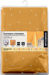 Скатерть HOMECLUB Летний день 145х180см, желтая с бежевым кантом, диагональ с водоотталкивающей пропиткой, крупный план