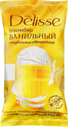 Мороженое DELISSE Пломбир ванильный 18%, без змж, вафельный стаканчик, 70г, фото