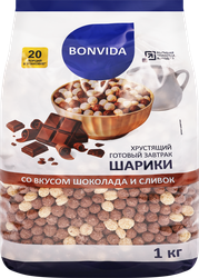 Готовый завтрак BONVIDA Шарики со вкусом шоколада и сливок, 1кг, вид