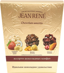 Конфеты JEAN RENE Ассорти из темного, молочного и белого шоколада, 132г, картинка