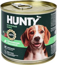 Корм консервированный для собак HUNTY с кроликом и брусникой, 240г, вид