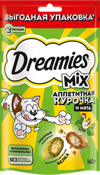 Изображение товара Лакомство для кошек DREAMIES Mix (Микс) Курица, кошачья мята, 140г