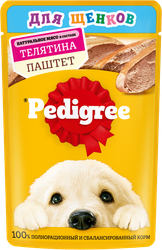 Корм консервированный для щенков PEDIGREE Паштет с телятиной, 80г, фото