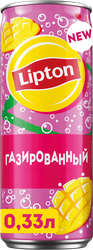 Напиток LIPTON Черный чай Тропический газированный, 0.33л, изображение