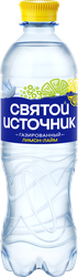 Вода СВЯТОЙ ИСТОЧНИК с ароматом лимона и лайма, газированная, 0.5л, фото