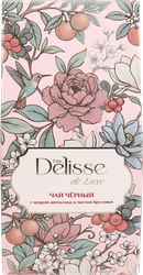 Чай черный DELISSE DE LUX с апельсином и брусникой, 50г, крупный план