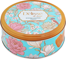 Печенье сахарное DELISSE DE LUXE Чайное, розовое, 150г, фотография