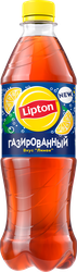 Напиток LIPTON Черный чай со вкусом лимона газированный, 0.5л, картинка