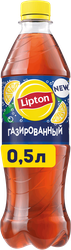 Напиток LIPTON Черный чай со вкусом лимона газированный, 0.5л, детальное фото