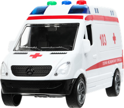 Машинка ТЕХНОПАРК Mercedes-Benz Спецтехника, пластик, свет-звук, 14,5см, Арт. 386348, 410330, крупный план