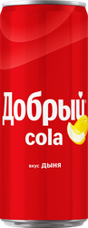 Напиток ДОБРЫЙ Кола со вкусом Дыни газированный, 0.33л, детальное фото