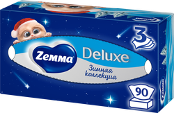 Салфетки бумажные ZEMMA Deluxe Design 3 слоя, в ассортименте, 90шт, крупный план