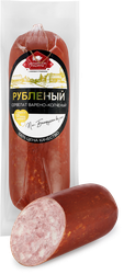 Колбаса варено-копченая БЕЛАРУСКIЯ РЭЦЭПТЫ Сервелат Рубленый, весовая, вид