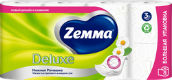 Бумага туалетная ZEMMA Deluxe Нежная Ромашка 3 слоя, 8шт, фото