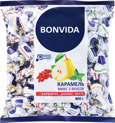 Изображение товара Леденцовая карамель BONVIDA с вкусами барбарис, дюшес, мята 800г Изображение товара Леденцовая карамель BONVIDA с вкусами барбарис, дюшес, мята 800г