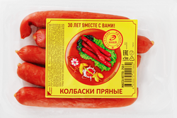 Колбаски полукопченые ИНЕЙ Пряные, 250г, картинка