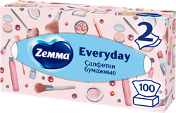 Салфетки бумажные ZEMMA Everyday 2 слоя, в коробке, 100шт, фото